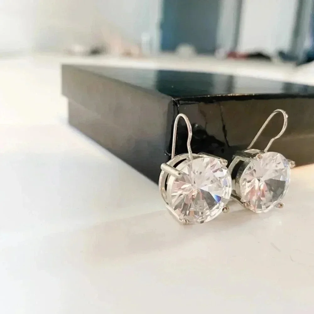 Big Bling Faux Diamond Earrings - Picture 12 of 12